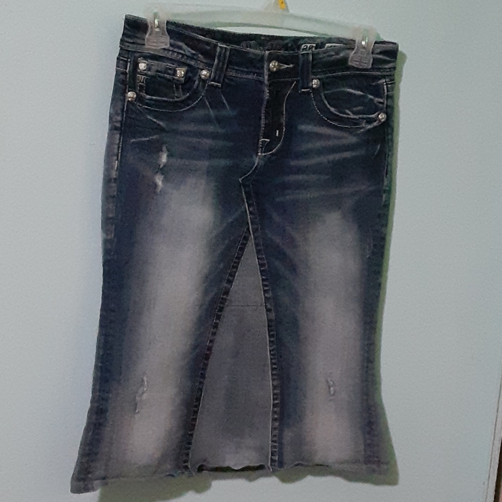 Miss Me midi jean skirt